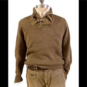 Vintage Polo Ralph Lauren Olive Shawl Pullover Sweater